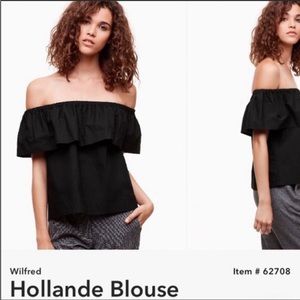2/$30 Aritzia Wilfred Hollande Blouse Off shoulder Peasant Top